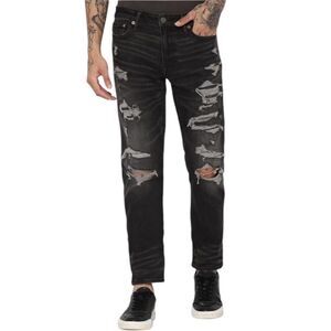 American Eagle men’s black distressed athletic fit jeans size 28x30
